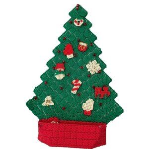 VTG Handmade‎ Christmas Tree Decoration 20 Mini Ornaments Plastic Canvas Kitsch